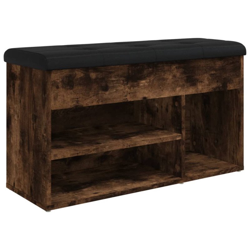 vidaXL Lavička na topánky dymový dub 82x32x45,5 cm kompozitné drevo