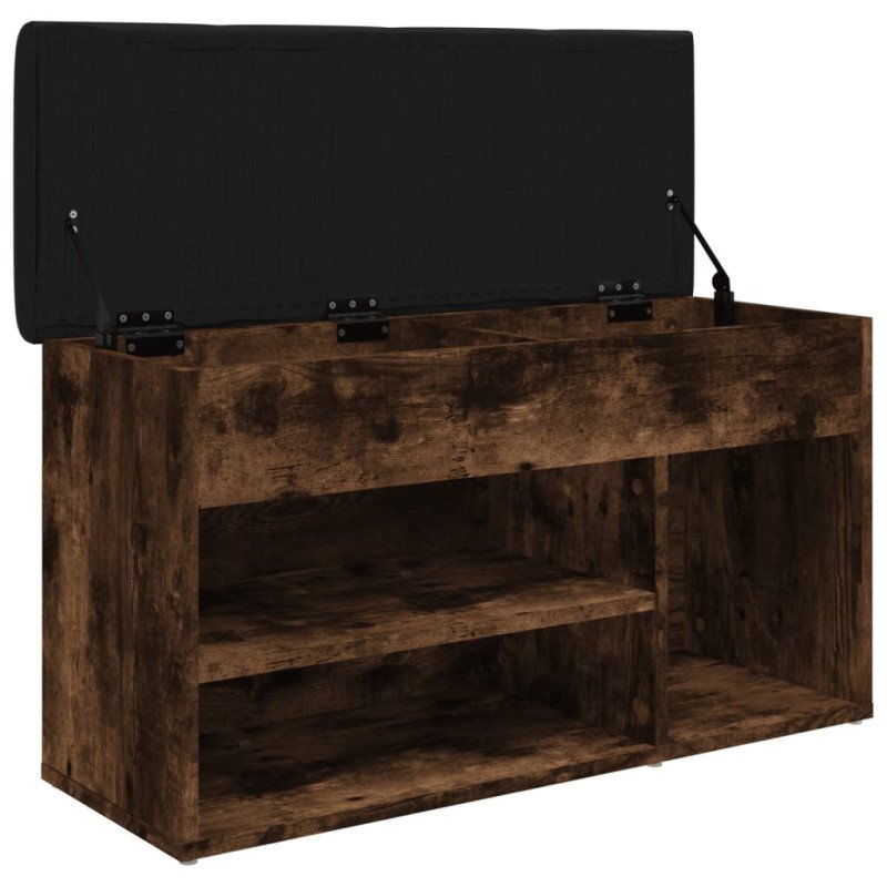 vidaXL Lavička na topánky dymový dub 82x32x45,5 cm kompozitné drevo