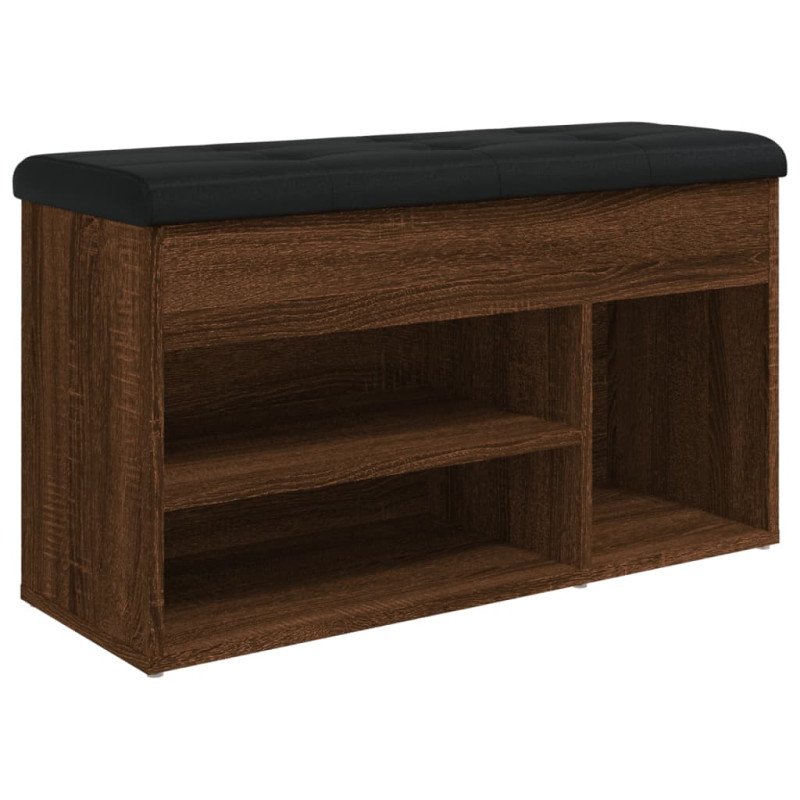 vidaXL Lavička na topánky hnedý dub 82x32x45,5 cm kompozitné drevo