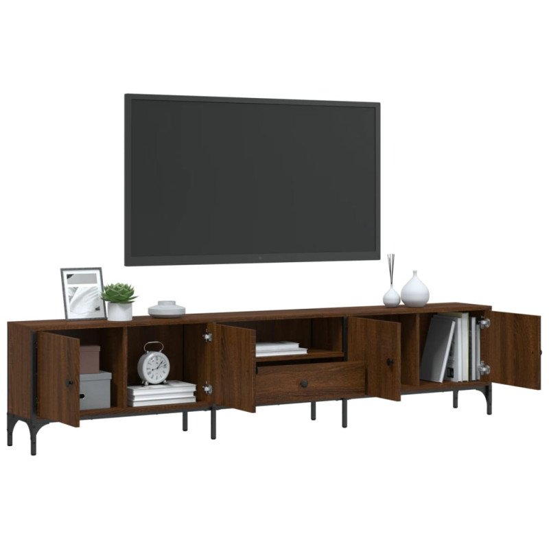 vidaXL TV skrinka so zásuvkou hnedý dub 200x25x44 cm kompozitné drevo