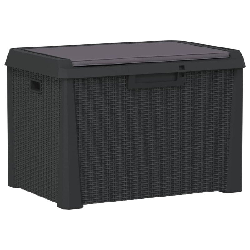 vidaXL Záhradný úložný box s podsedákom antracitový 125 l PP
