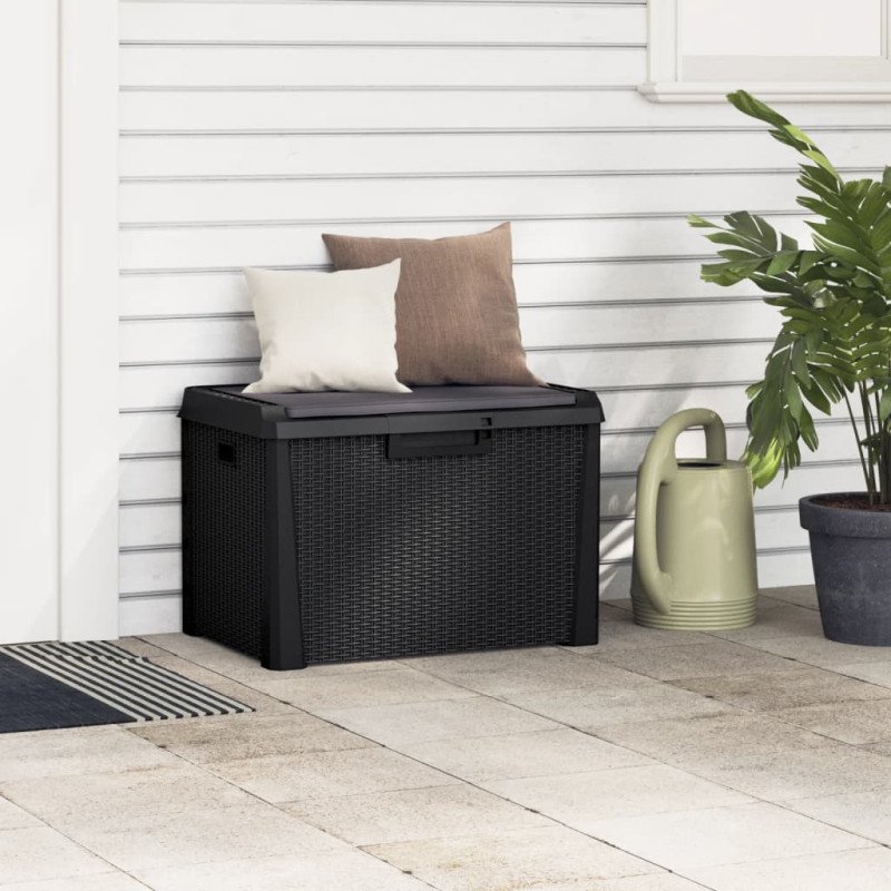 vidaXL Záhradný úložný box s podsedákom antracitový 125 l PP