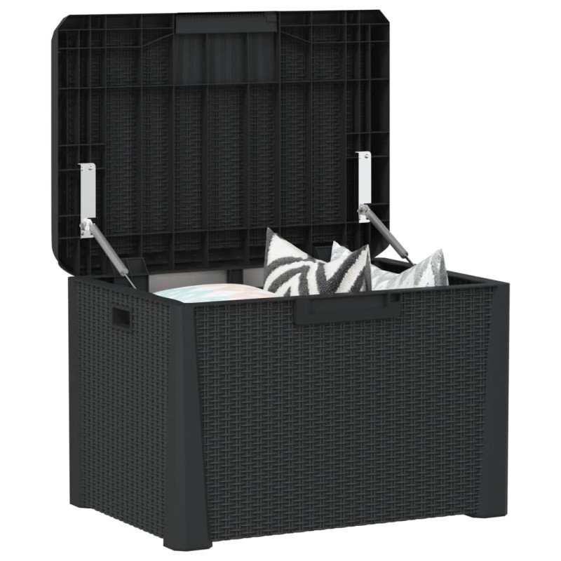 vidaXL Záhradný úložný box s podsedákom antracitový 125 l PP