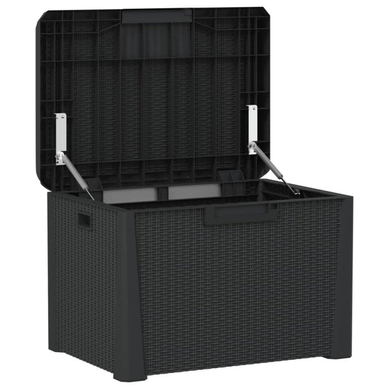 vidaXL Záhradný úložný box s podsedákom antracitový 125 l PP