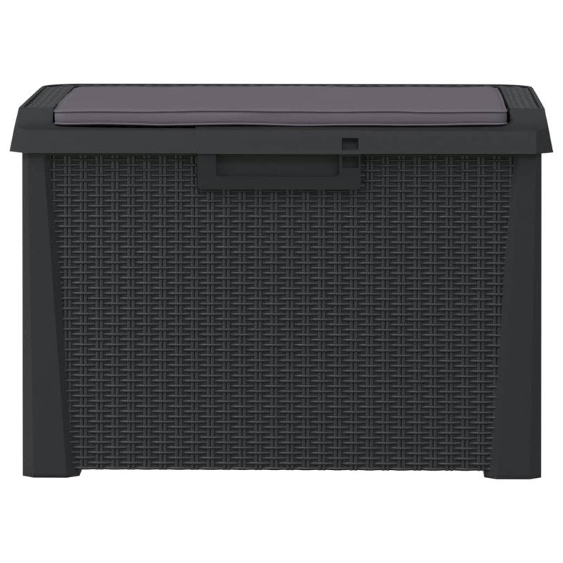 vidaXL Záhradný úložný box s podsedákom antracitový 125 l PP