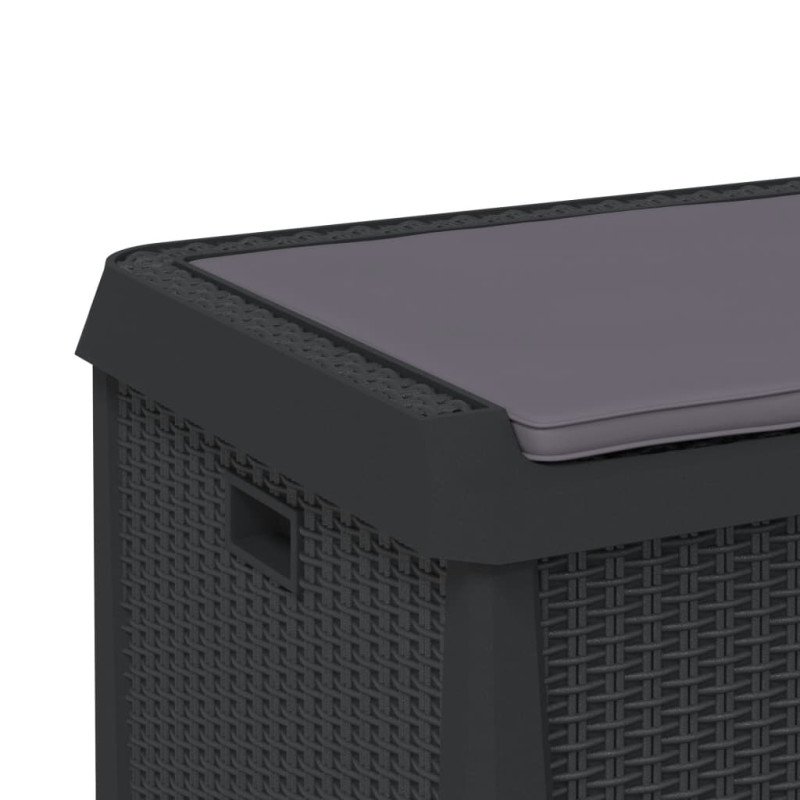 vidaXL Záhradný úložný box s podsedákom antracitový 125 l PP