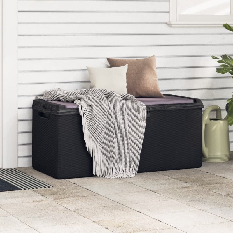 vidaXL Záhradný úložný box s podsedákom antracitový 350 l PP