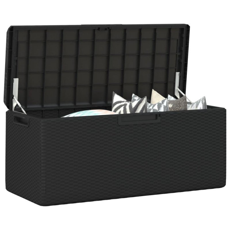 vidaXL Záhradný úložný box s podsedákom antracitový 350 l PP