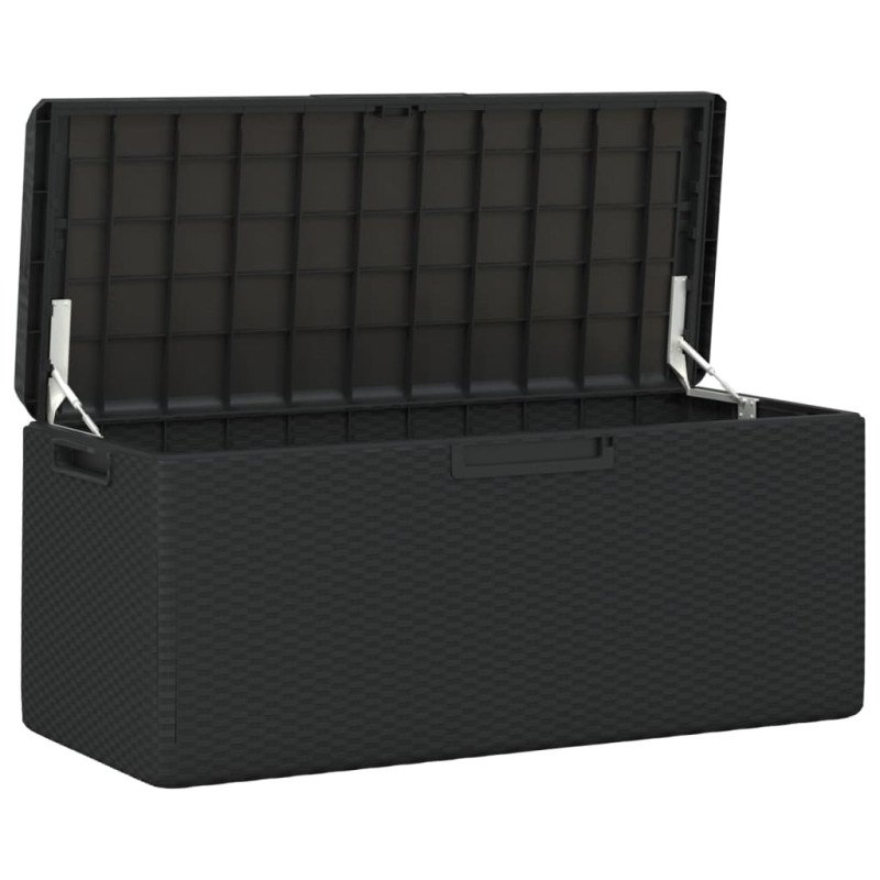 vidaXL Záhradný úložný box s podsedákom antracitový 350 l PP