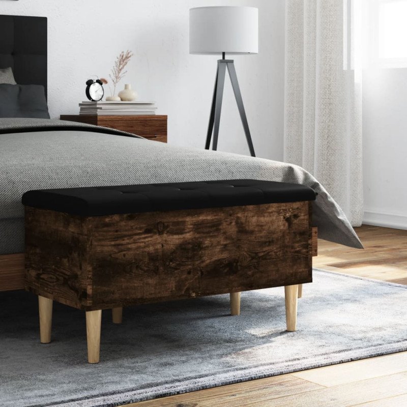 vidaXL Úložná lavička dymový dub 82x42x46 cm kompozitné drevo