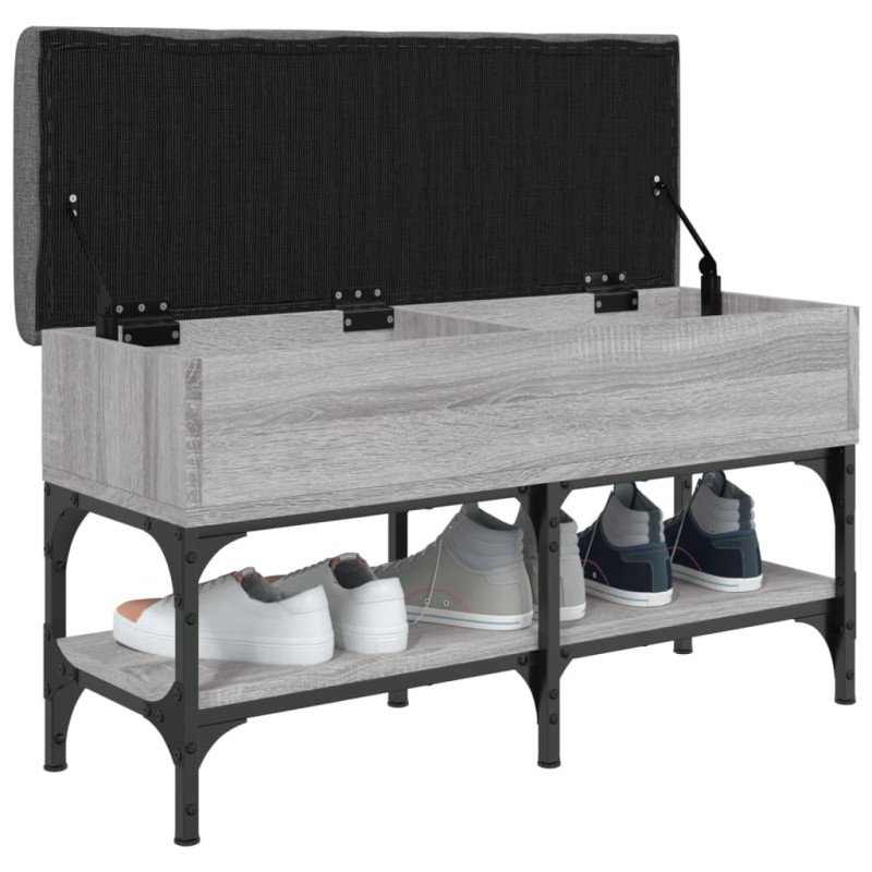 vidaXL Lavička na topánky sivá sonoma 82x32x45 cm kompozitné drevo