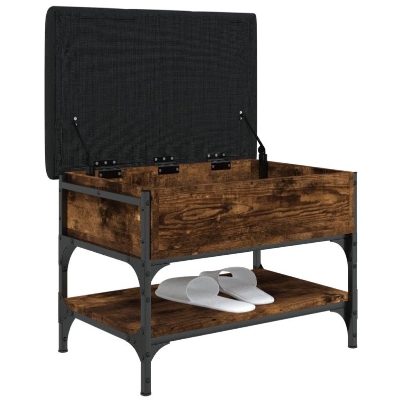 vidaXL Lavička na topánky dymový dub 62x42x45 cm kompozitné drevo