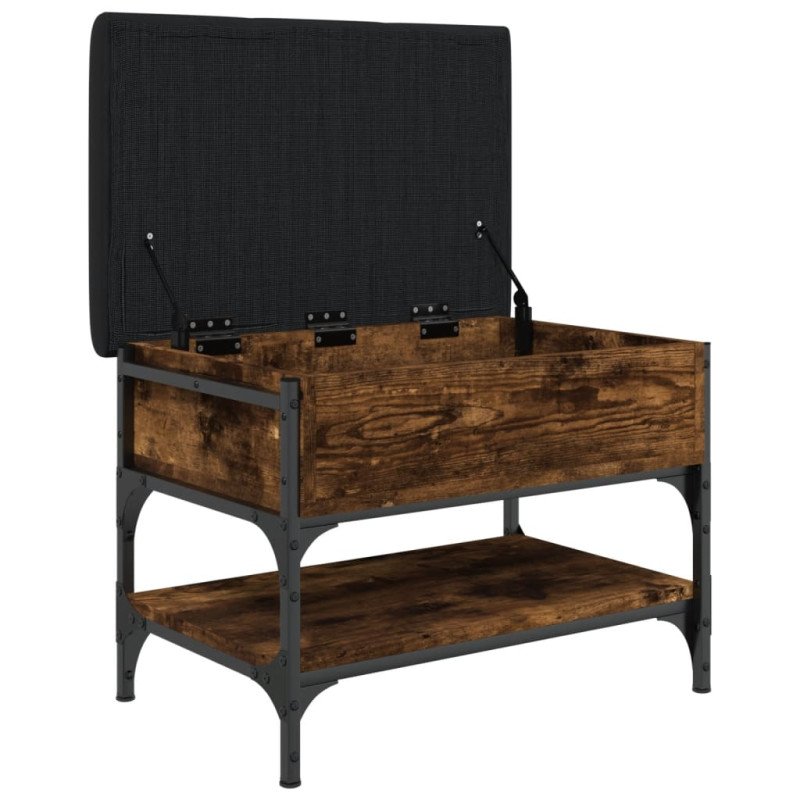 vidaXL Lavička na topánky dymový dub 62x42x45 cm kompozitné drevo