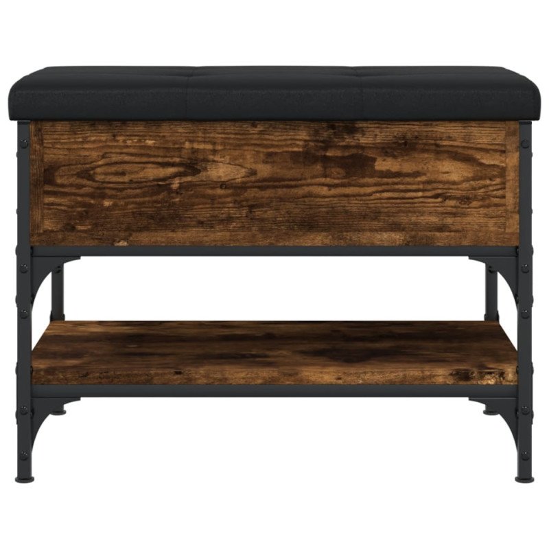 vidaXL Lavička na topánky dymový dub 62x42x45 cm kompozitné drevo