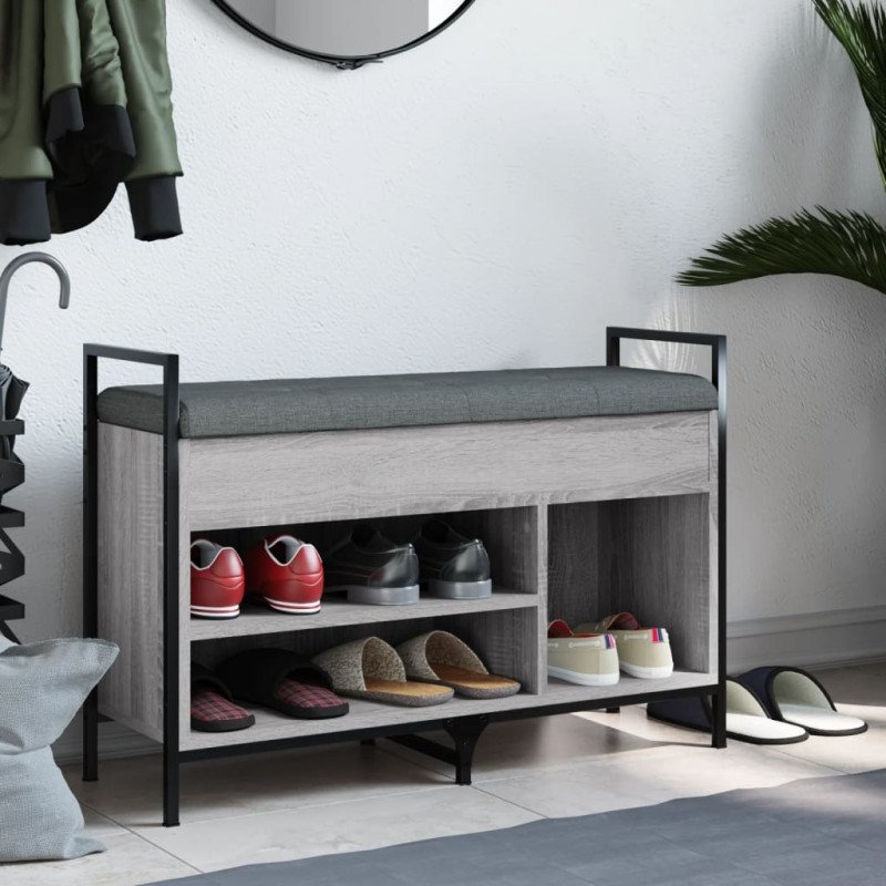 vidaXL Lavička na topánky sivá sonoma 85,5x32x57,5 cm kompozitné drevo