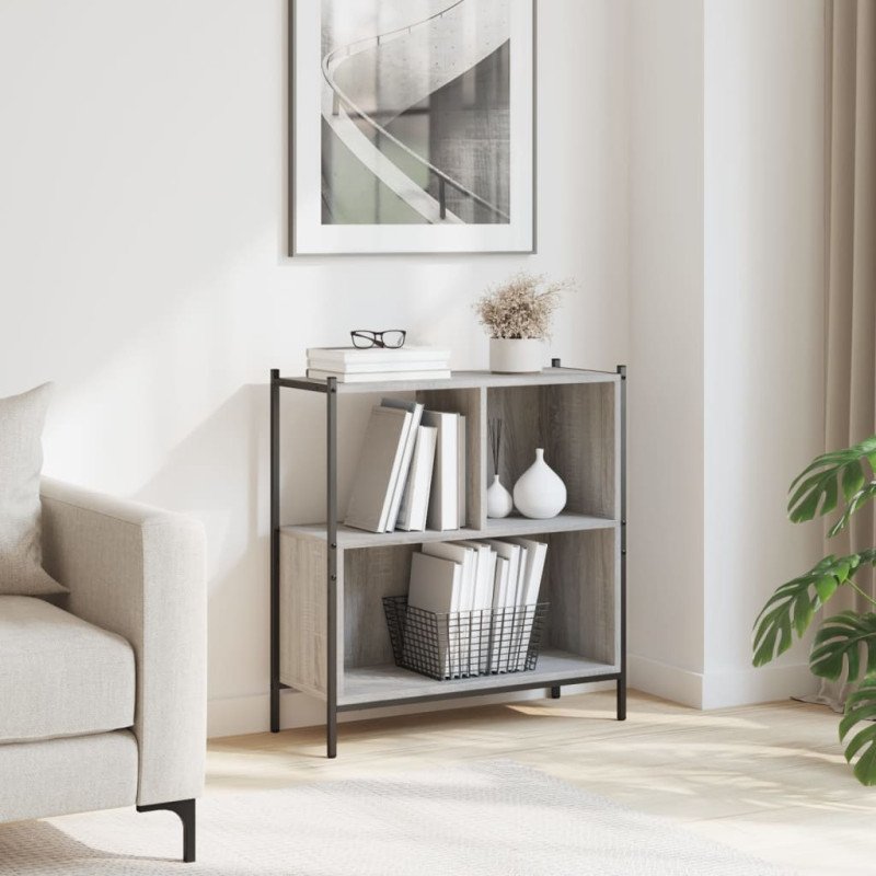 vidaXL Knižnica sivá sonoma 72x28x77,5 cm kompozitné drevo