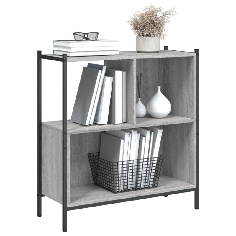 vidaXL Knižnica sivá sonoma 72x28x77,5 cm kompozitné drevo