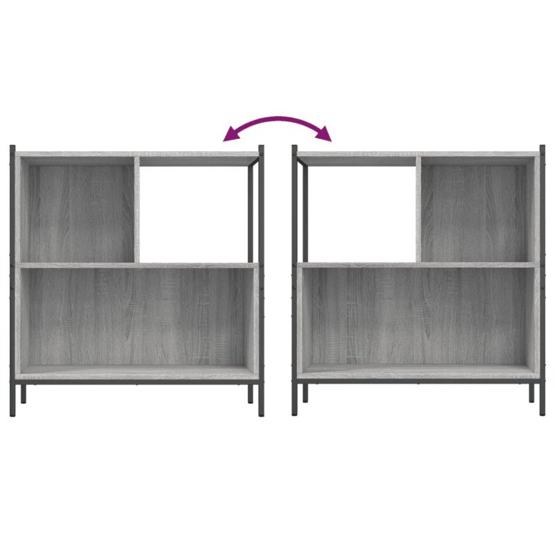 vidaXL Knižnica sivá sonoma 72x28x77,5 cm kompozitné drevo