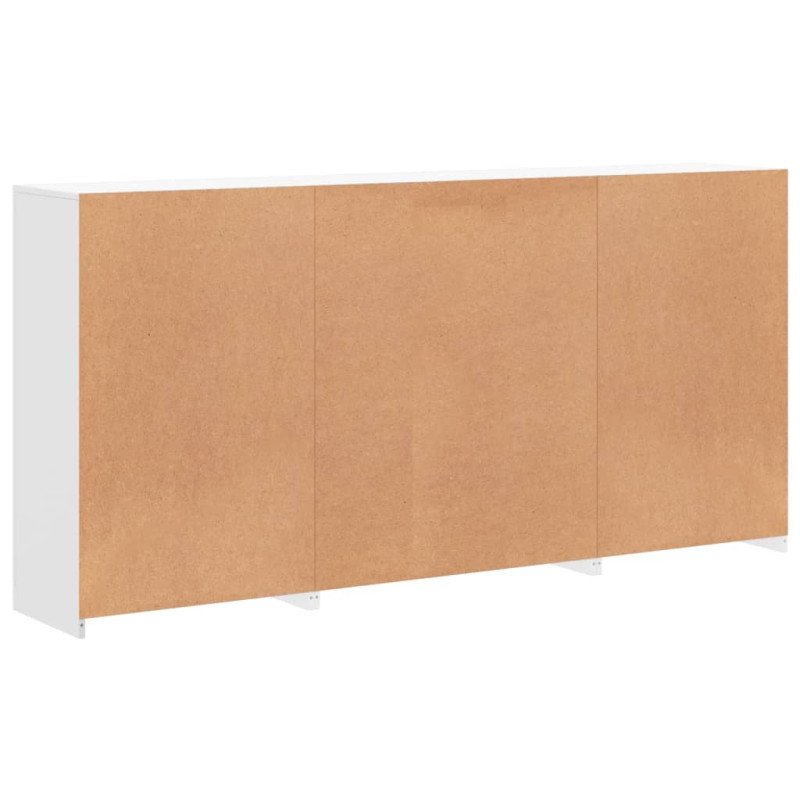 vidaXL Komoda s LED svetlami biela 202x37x100 cm