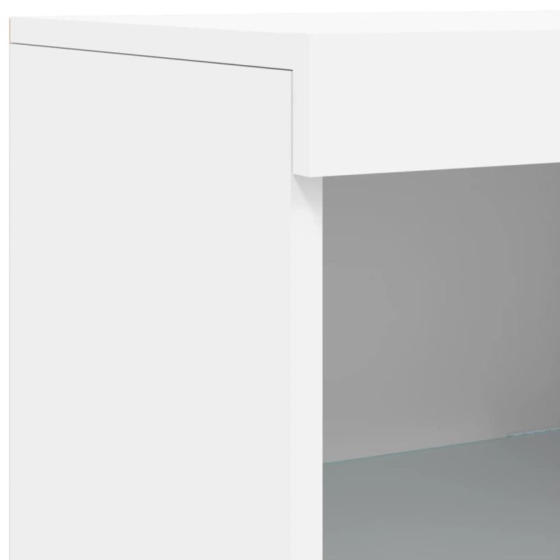 vidaXL Komoda s LED svetlami biela 202x37x100 cm