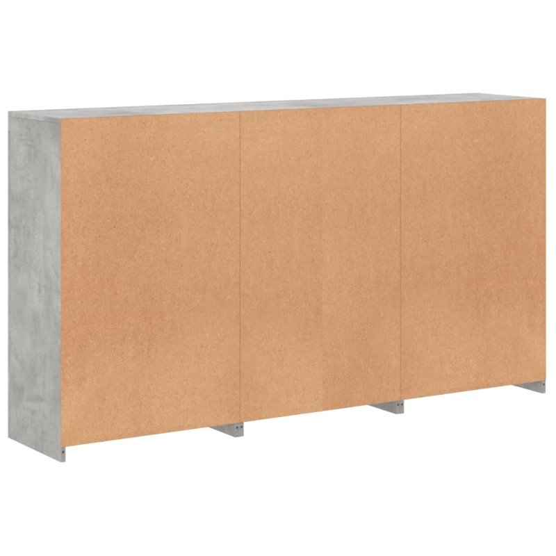 vidaXL Komoda s LED svetlami betónovo-sivá 181,5x37x100 cm
