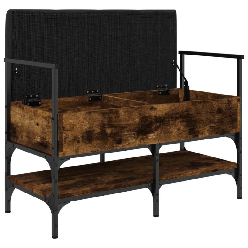 vidaXL Lavička na topánky dymový dub 85,5x42x57,5 cm kompozitné drevo