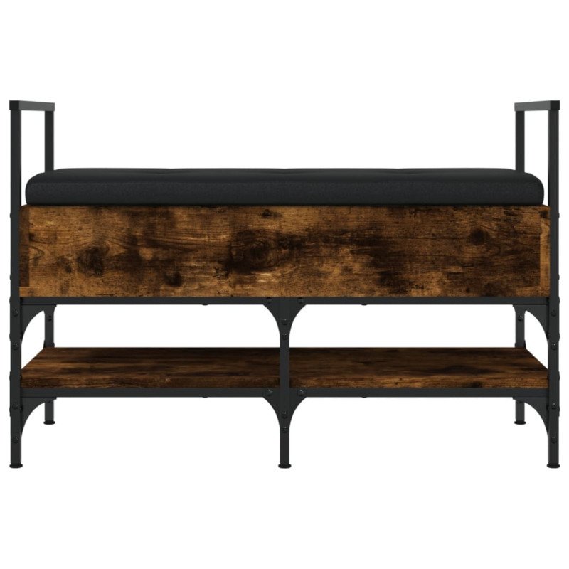 vidaXL Lavička na topánky dymový dub 85,5x42x57,5 cm kompozitné drevo