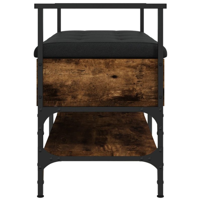 vidaXL Lavička na topánky dymový dub 85,5x42x57,5 cm kompozitné drevo