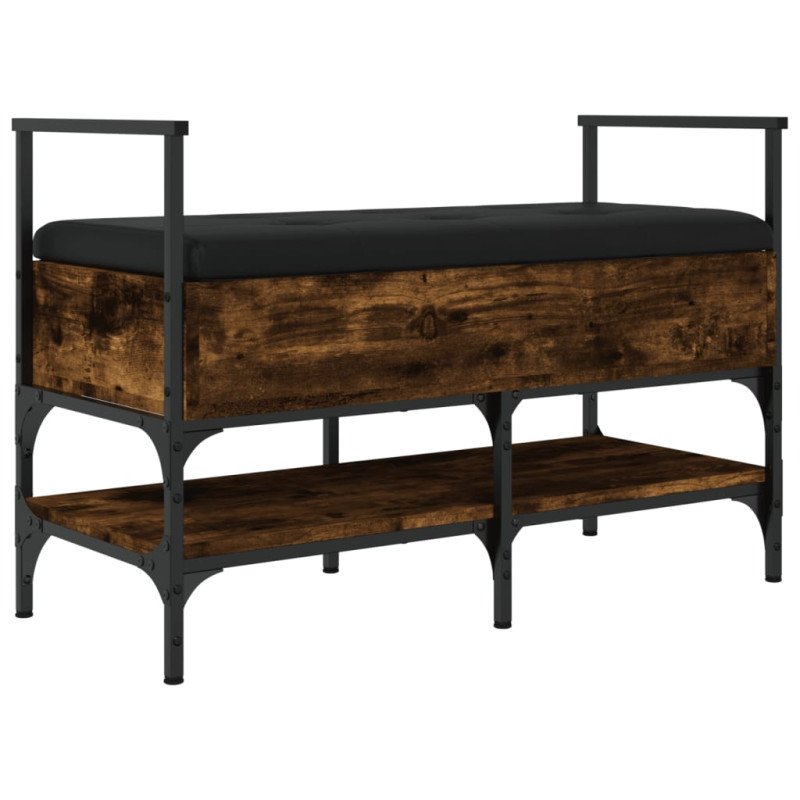 vidaXL Lavička na topánky dymový dub 85,5x42x57,5 cm kompozitné drevo