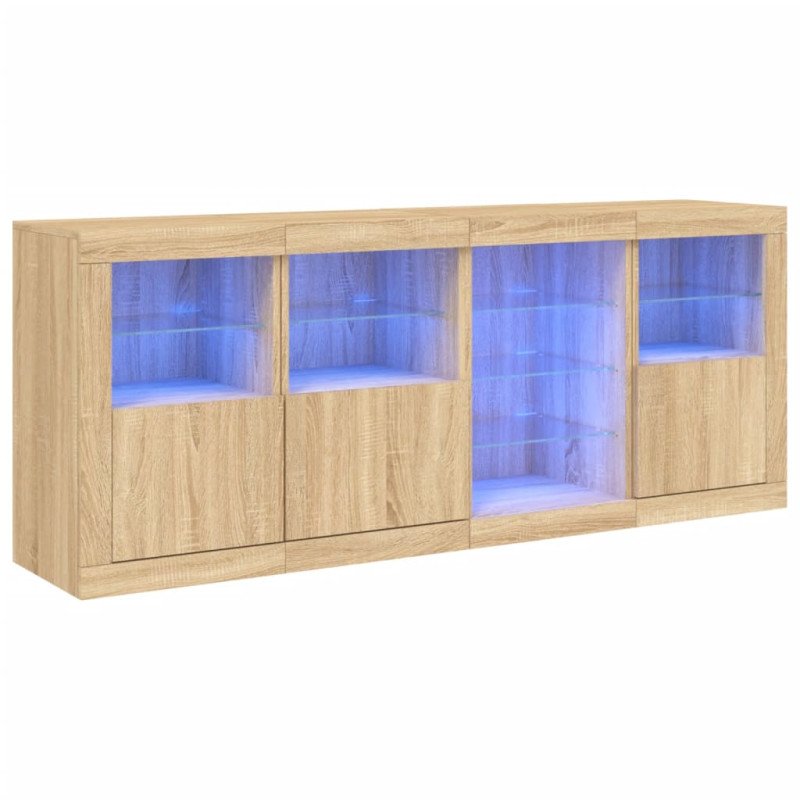 vidaXL Komoda s LED svetlami dub sonoma 164x37x67 cm