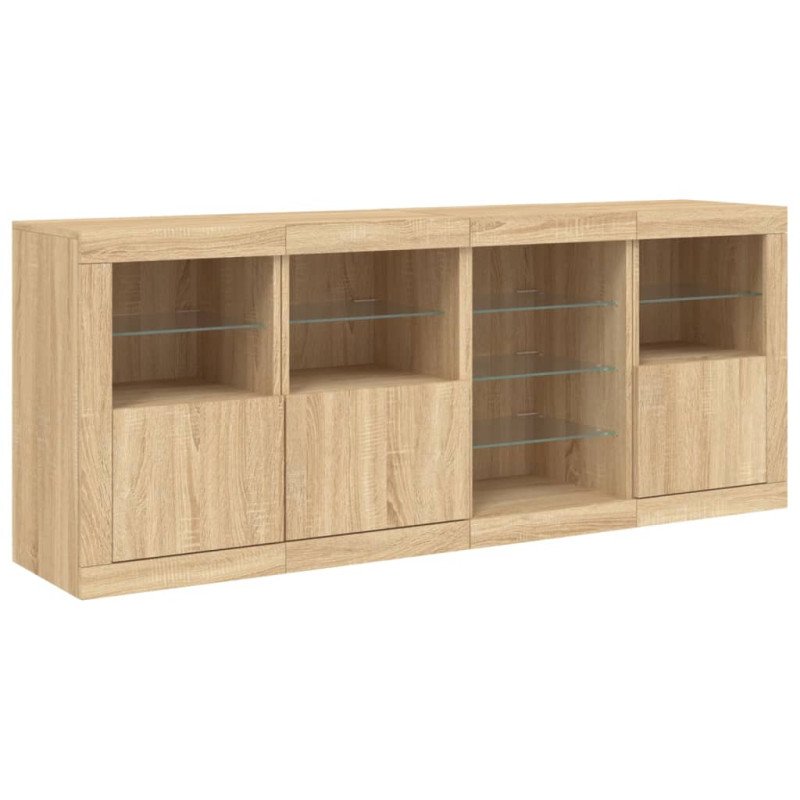 vidaXL Komoda s LED svetlami dub sonoma 164x37x67 cm