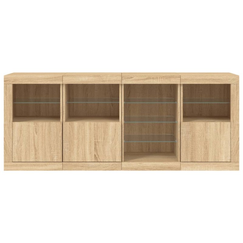 vidaXL Komoda s LED svetlami dub sonoma 164x37x67 cm