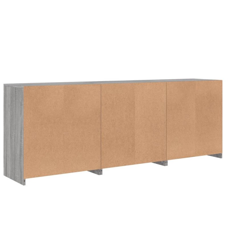 vidaXL Komoda s LED svetlami sivá sonoma 181,5x37x67 cm