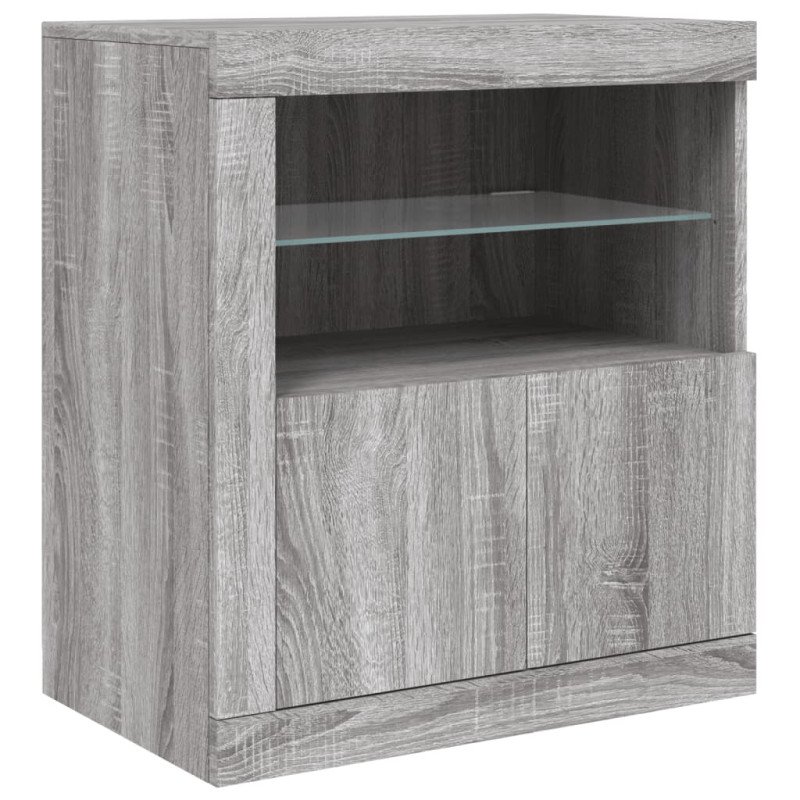 vidaXL Komoda s LED svetlami sivá sonoma 181,5x37x67 cm