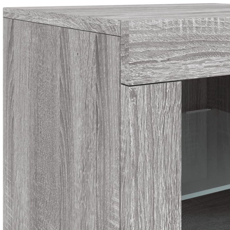 vidaXL Komoda s LED svetlami sivá sonoma 181,5x37x67 cm