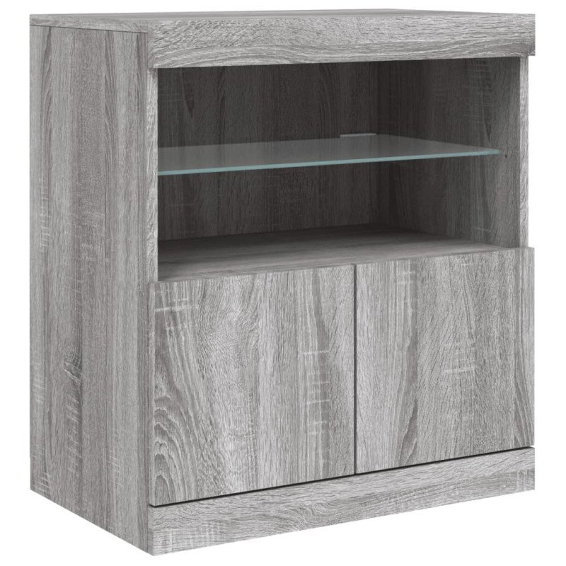 vidaXL Komoda s LED svetlami sivá sonoma 181,5x37x67 cm