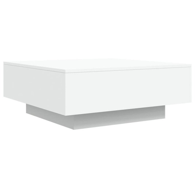 vidaXL Konferenčný stolík s LED svetlami biely 80x80x31 cm