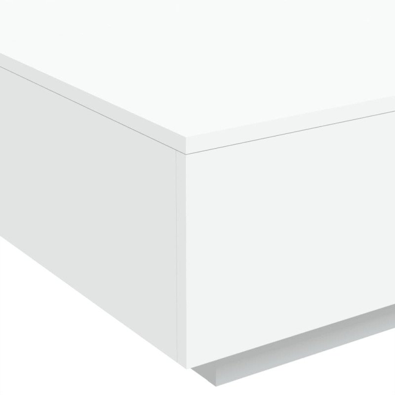 vidaXL Konferenčný stolík s LED svetlami biely 80x80x31 cm