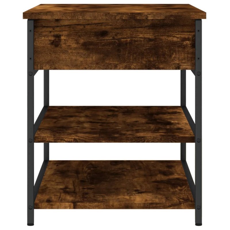 vidaXL Lavička na topánky dymový dub 70x42,5x50 cm kompozitné drevo