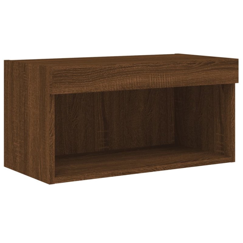 vidaXL TV skrinka s LED svetlami hnedý dub 60x30x30 cm
