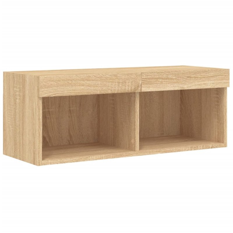 vidaXL TV skrinka s LED svetlami dub sonoma 80x30x30 cm