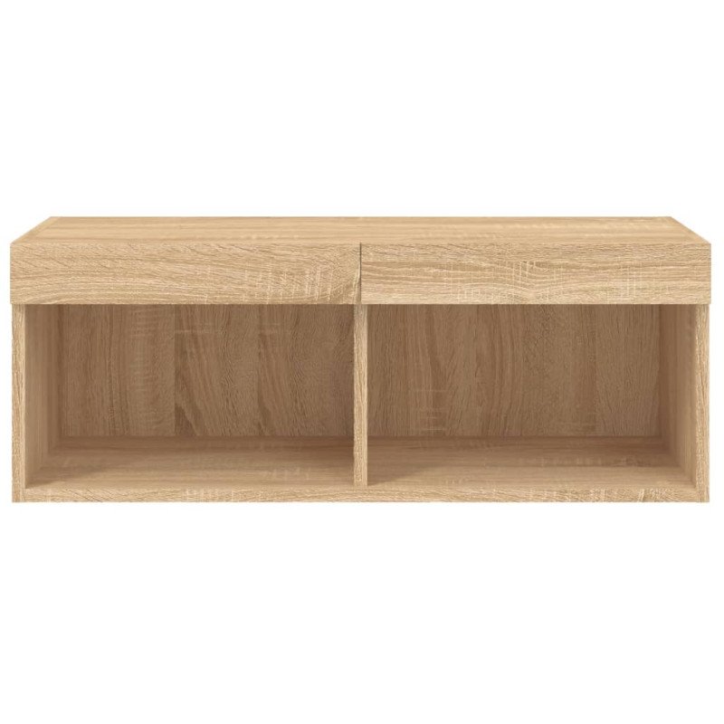 vidaXL TV skrinka s LED svetlami dub sonoma 80x30x30 cm