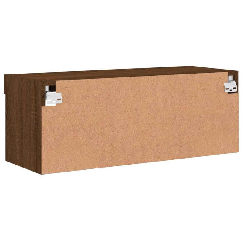 vidaXL TV skrinka s LED svetlami hnedý dub 80x30x30 cm