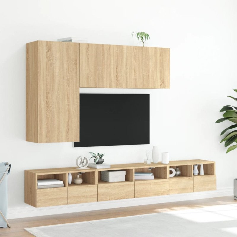 vidaXL TV nástenné skrinky 2 ks dub sonoma 60x30x30cm kompozitné drevo