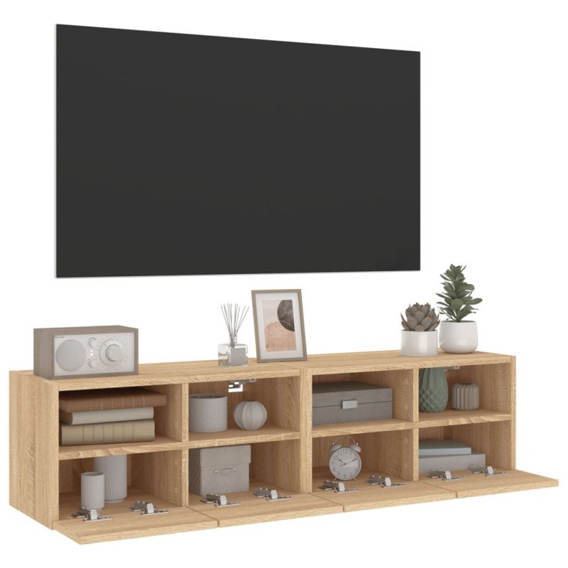 vidaXL TV nástenné skrinky 2 ks dub sonoma 60x30x30cm kompozitné drevo