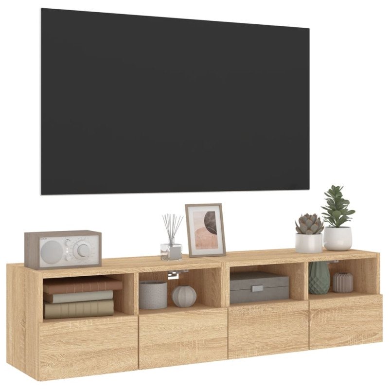 vidaXL TV nástenné skrinky 2 ks dub sonoma 60x30x30cm kompozitné drevo