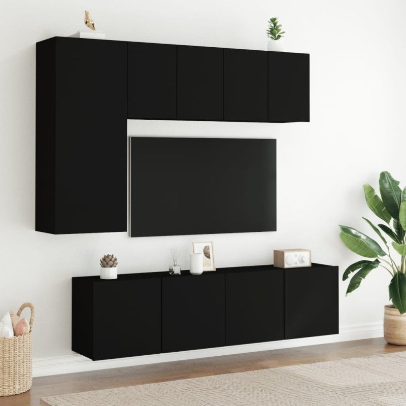 vidaXL TV skrinky nástenné 2 ks čierne 60x30x41 cm