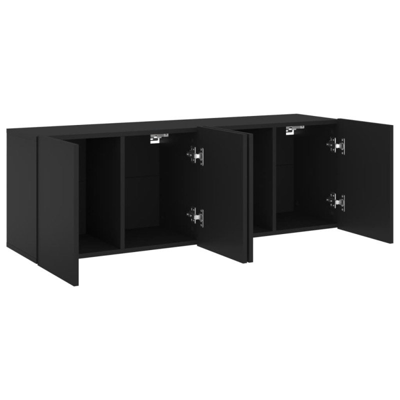vidaXL TV skrinky nástenné 2 ks čierne 60x30x41 cm