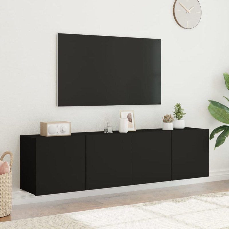 vidaXL TV skrinky nástenné 2 ks čierne 80x30x41 cm
