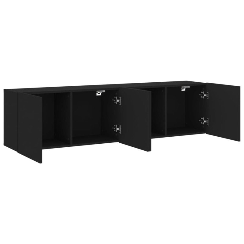 vidaXL TV skrinky nástenné 2 ks čierne 80x30x41 cm